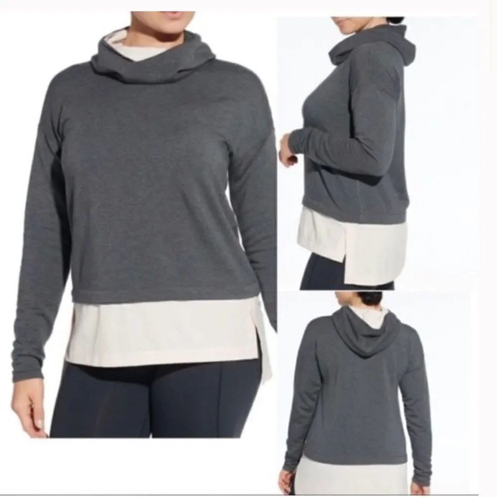 Calia Effortless Heather Mix Media Hoodie Size xs
